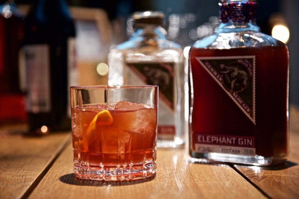 Sloe Negroni mit Elephant Sloe Gin